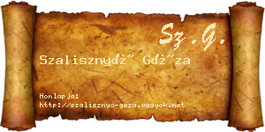 Szalisznyó Géza névjegykártya