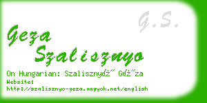 geza szalisznyo business card